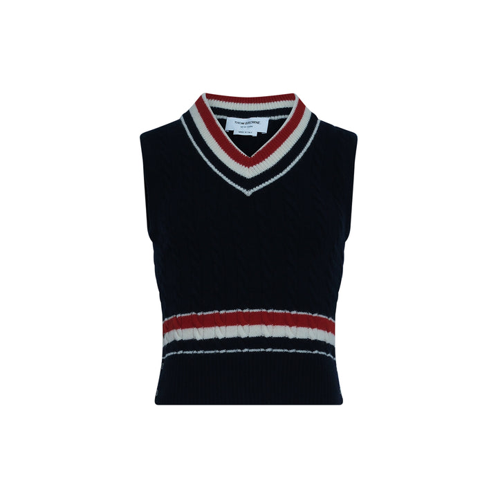 Baby Cable V-Neck Cricket Vest