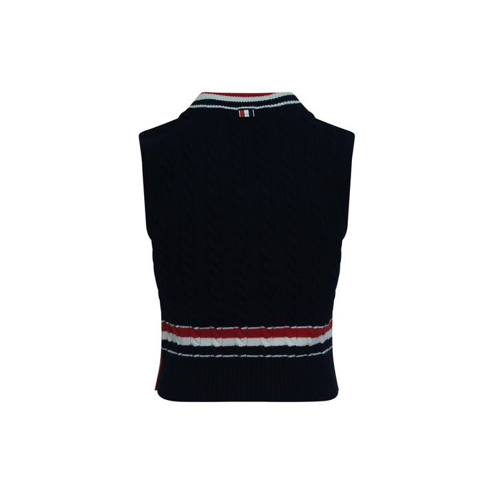 Baby Cable V-Neck Cricket Vest