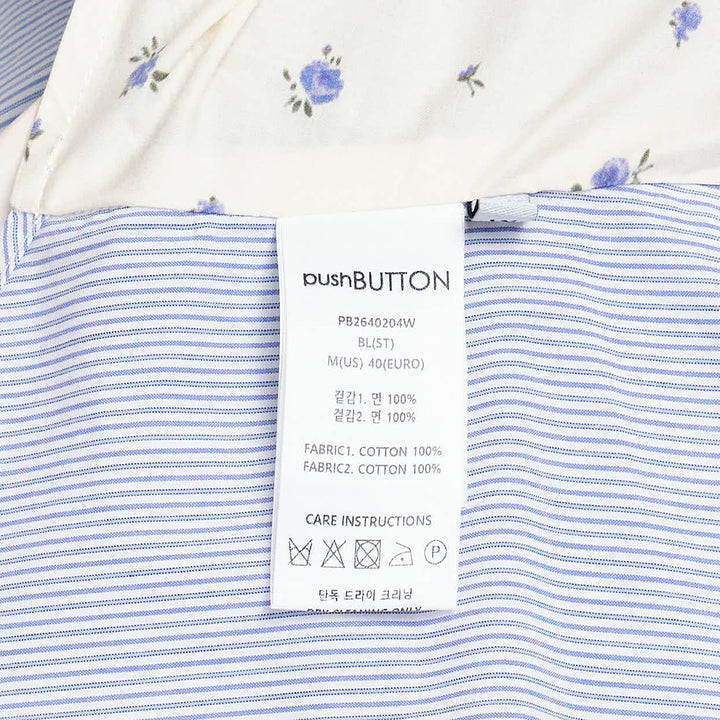 Blue Stripe Draped Layered Blouse