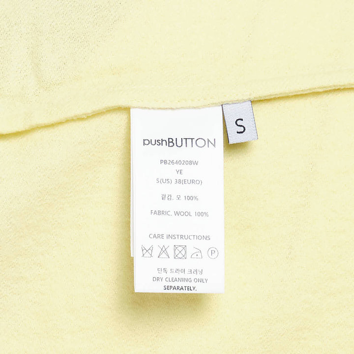 pushBUTTON butter yellow relaxed long-sleeve shirt with spread collar, tonal button-front closure, and chest patch pocket - view 3