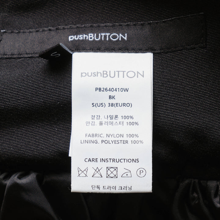 pushBUTTON black balloon volume mini skirt with wide structured waistband and dramatically gathered crinkle-textured fabric tapering at the hem - view 3