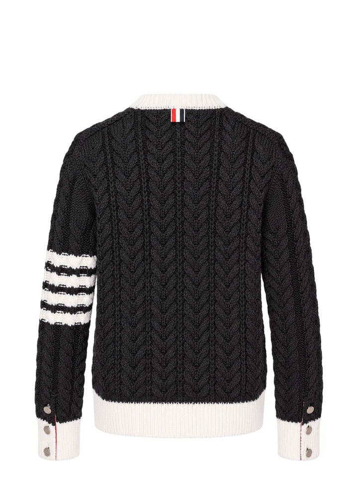 Aran Cable Crew Neck Cardigan