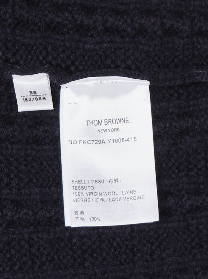 Thom Browne Cable Knit 4-Bar Cardigan - view 3