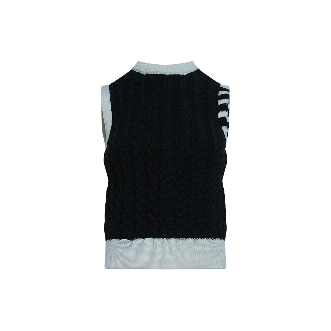 Aran Cable Merino Shell Top