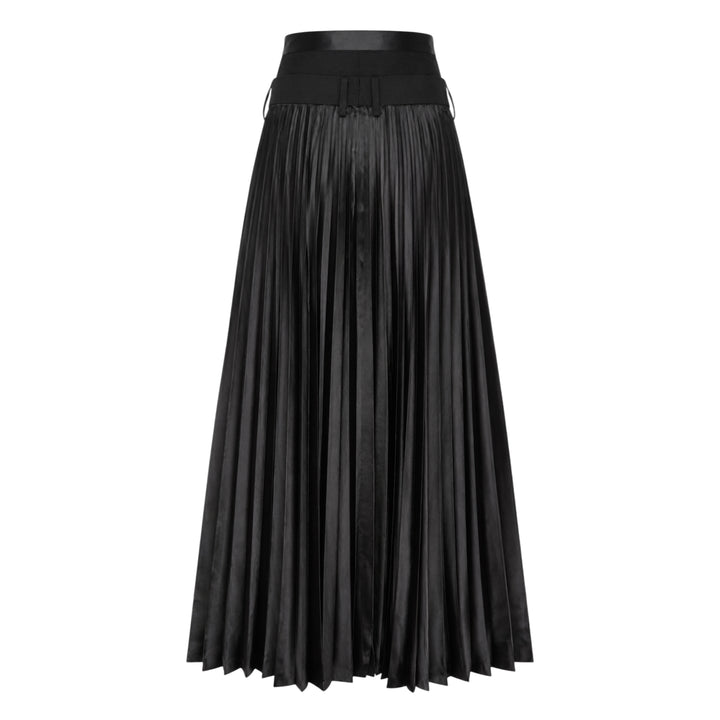 Pleated Wide-Leg Cropped Trousers