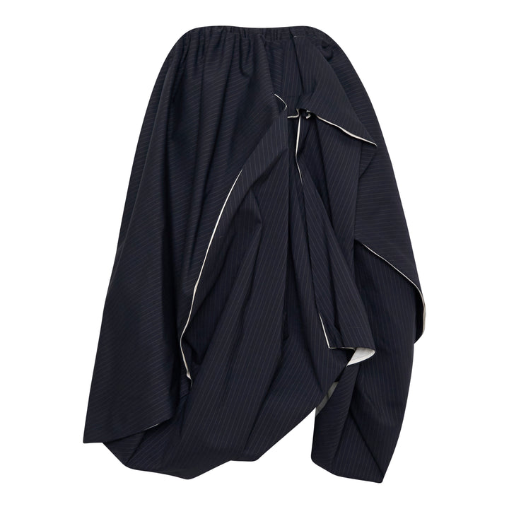 Gathered Waist Pinstripe Skirt