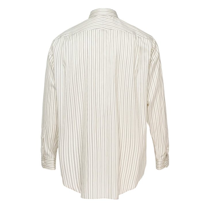 Cotton Silk Stripe Long Sleeve Shirt