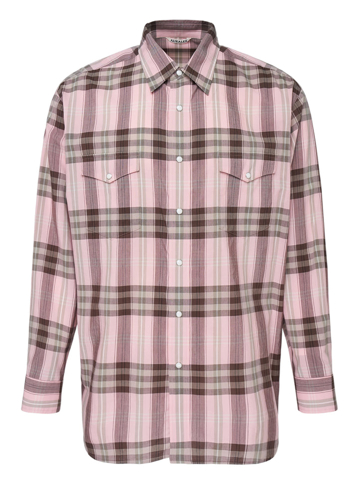 AURALEE High Twist Cotton Silk Check Shirt