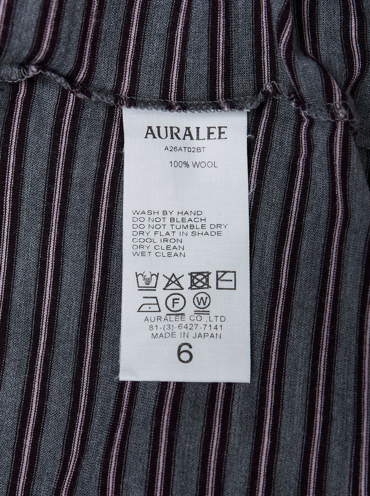 AURALEE Soft Smooth Wool Stripe Jersey Tee - view 3