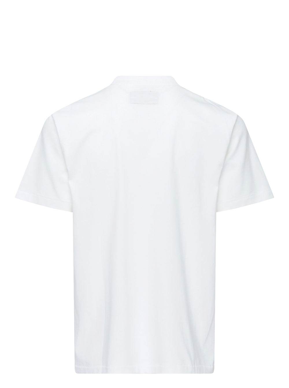 White KidSuper Studios short sleeve tee with a distressed red apple graphic, blue New York skyline, running figures and New York script lettering - view 2
