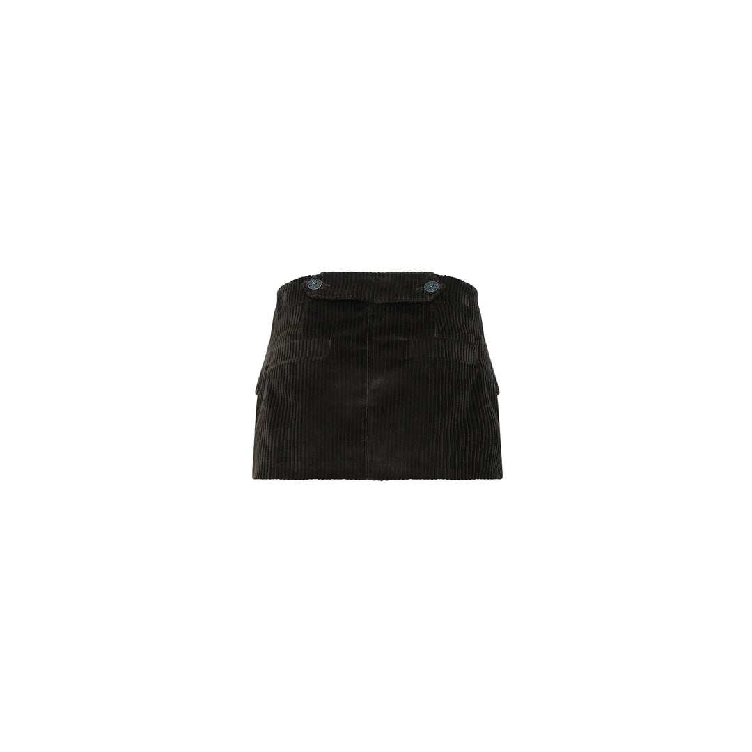 Corduroy Cargo Mini Skirt