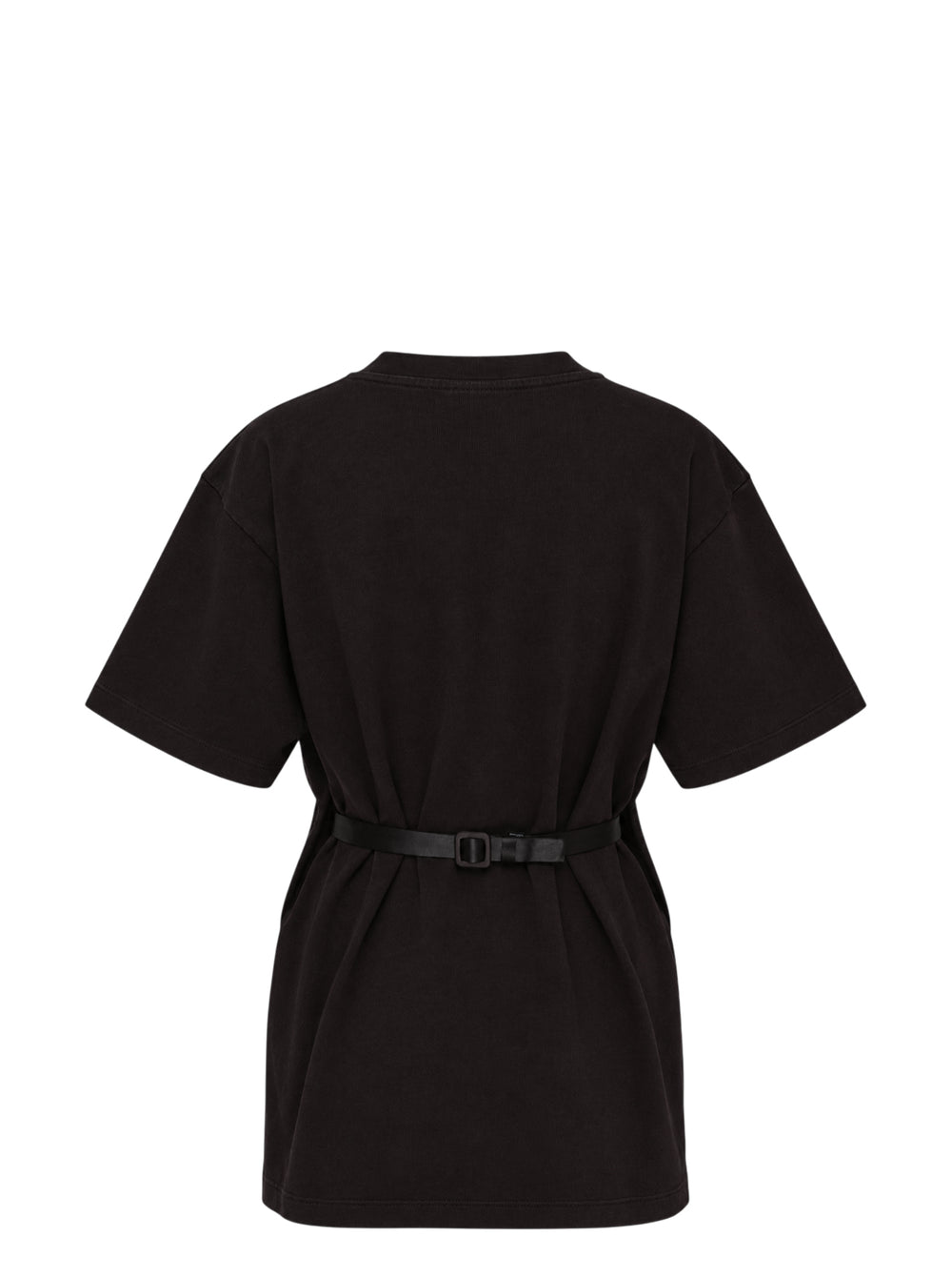 Vaquera All Eyes On Me washed black oversized T-shirt with white stiletto heel graphic and slogan print - view 2