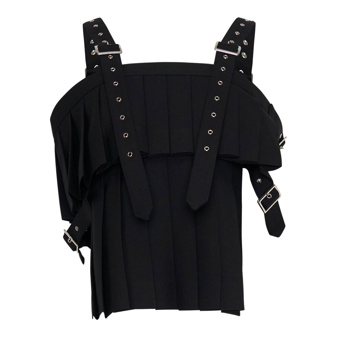 Pleated Buckle Strap Vest