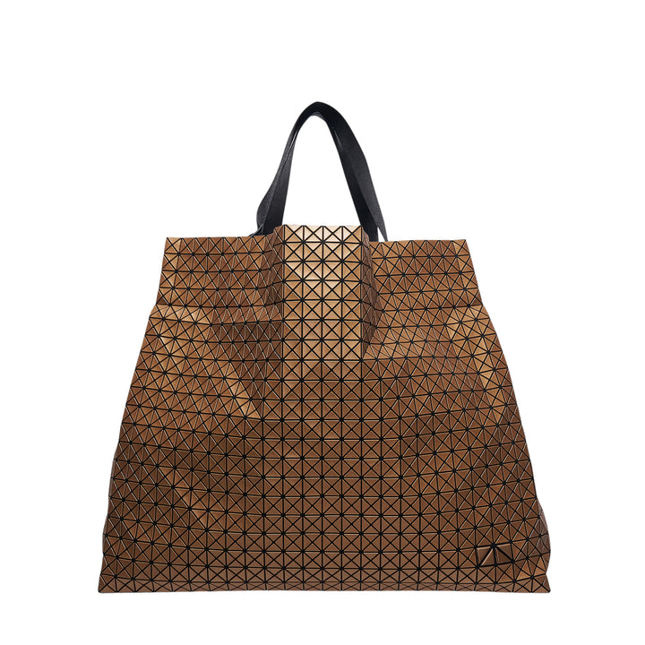 Bao Bao Issey Miyake Cart Reflector tote bag in matte charcoal, featuring interlocking triangular PVC panels and dual flat top handles, photographed on a white background