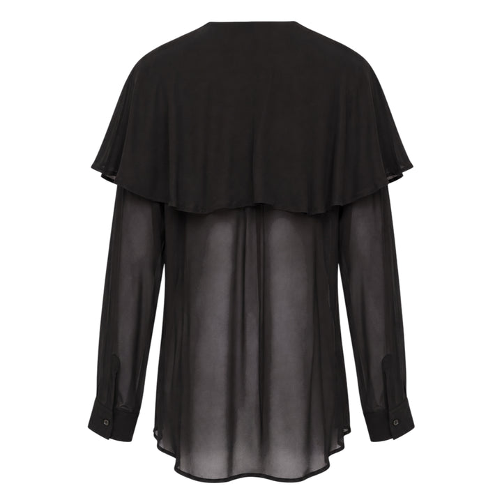 Sheer Oversized Frill Blouse