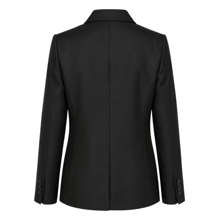 Ruffled Satin Appliqué Blazer