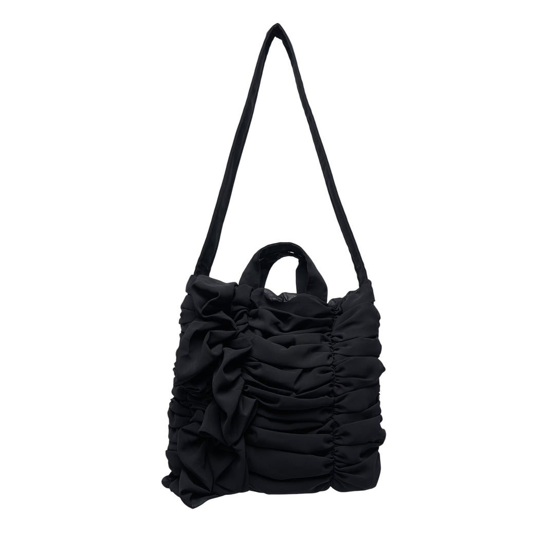 Ruched Ruffle Tote Bag
