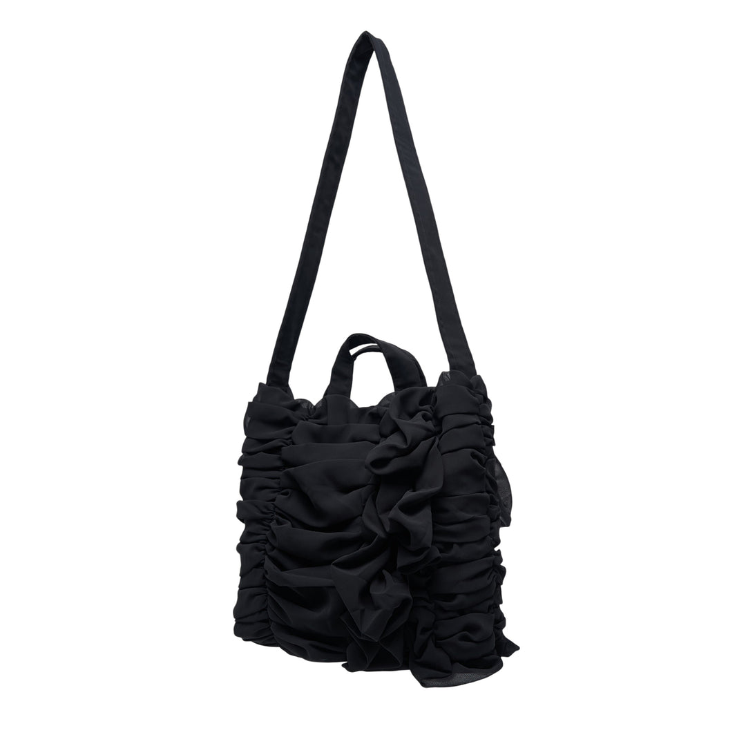 Ruched Ruffle Tote Bag
