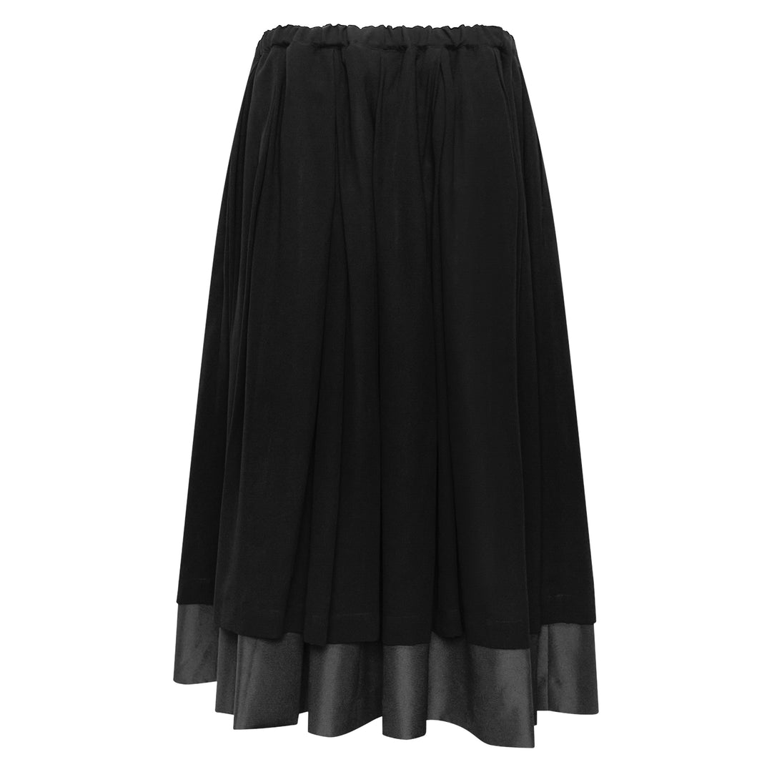 Pleated Drawstring Midi Skirt