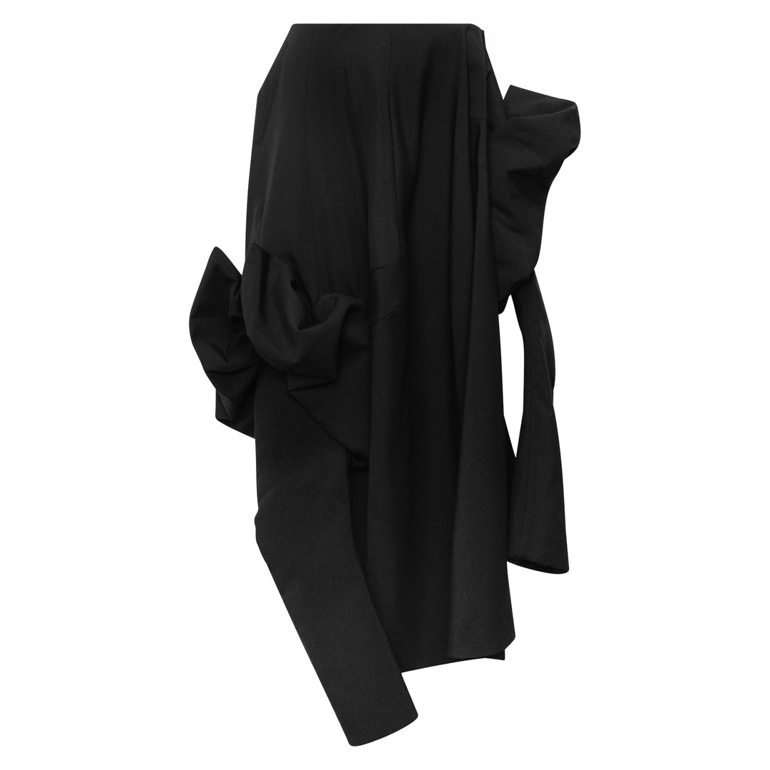 Draped Oversized Midi Skirt