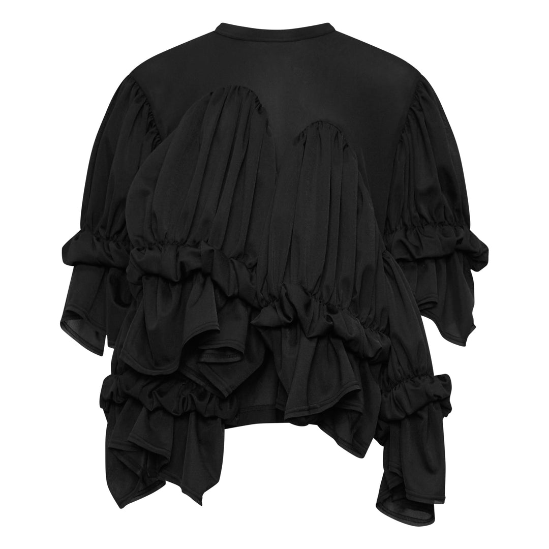 Translucent Layered Ruffle Top
