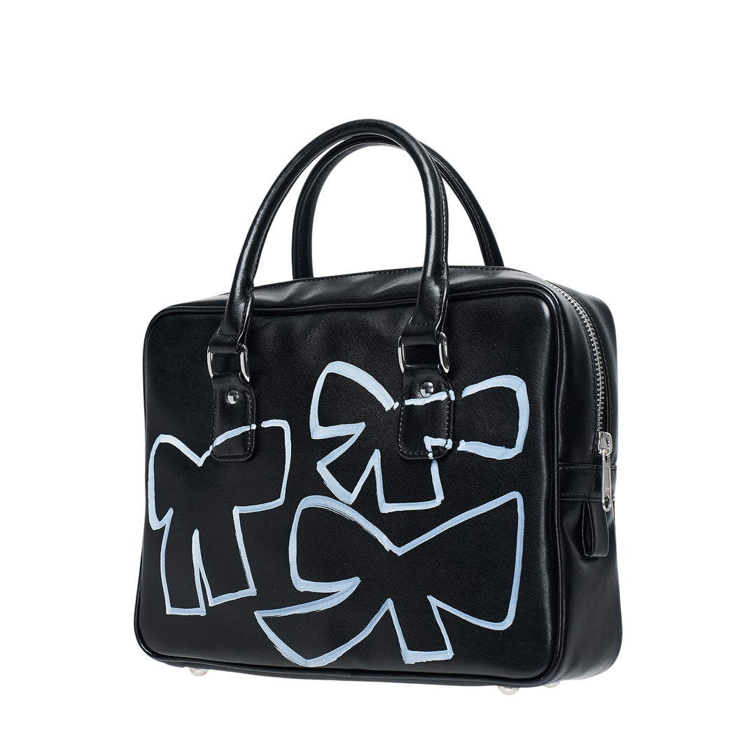 Abstract Graphic Bow Handbag