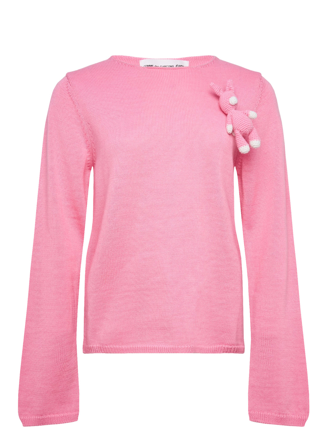 COMME des GARCONS GIRL Long Sleeve Unicorn Appliqué Knit Top