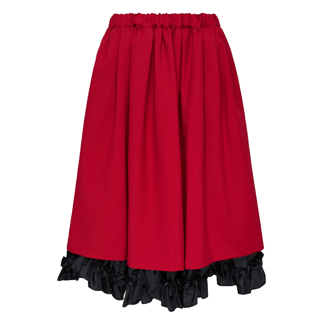 Pleated Drawstring Midi Skirt