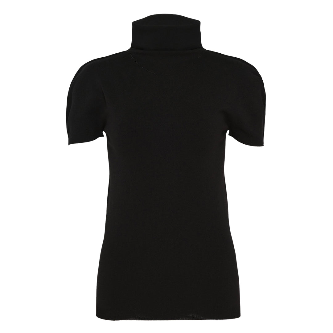 Airy Short Sleeve Turtleneck Top