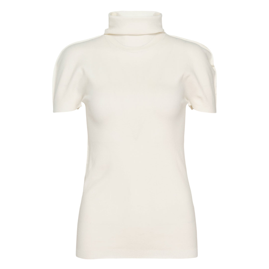 Airy Short Sleeve Turtleneck Top