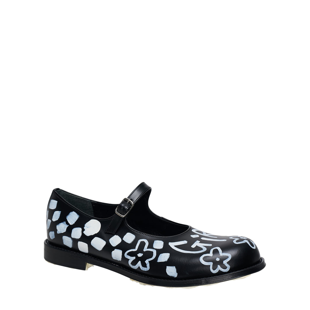 Graffiti Painted Mary Jane Flats