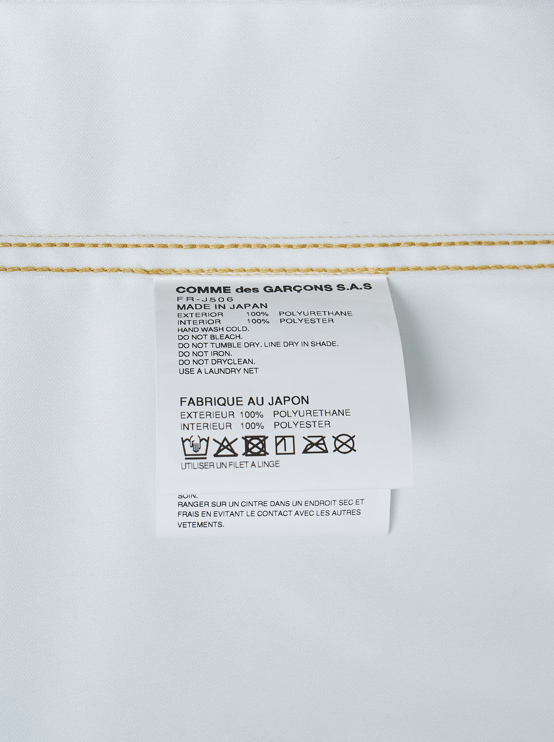 Comme des Garçons Shirt metallic gold trucker jacket with button-through front, chest flap pockets and pointed collar - view 3