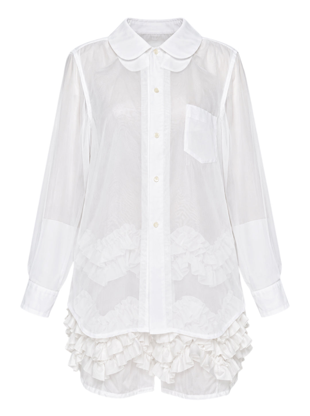 COMME des GARCONS COMME des GARCONS Sheer Layered Ruffle Blouse