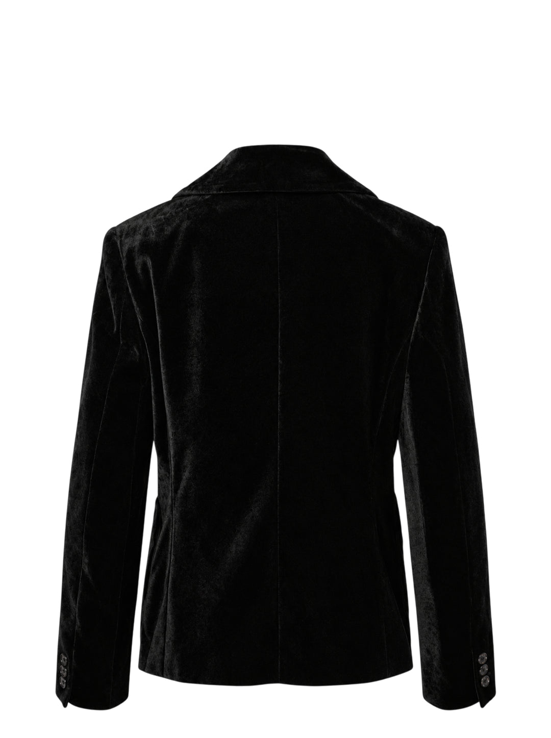 Black velvet tailored jacket with rounded collar, four-button front and two patch pockets by Comme des Garçons Comme des Garçons - view 2