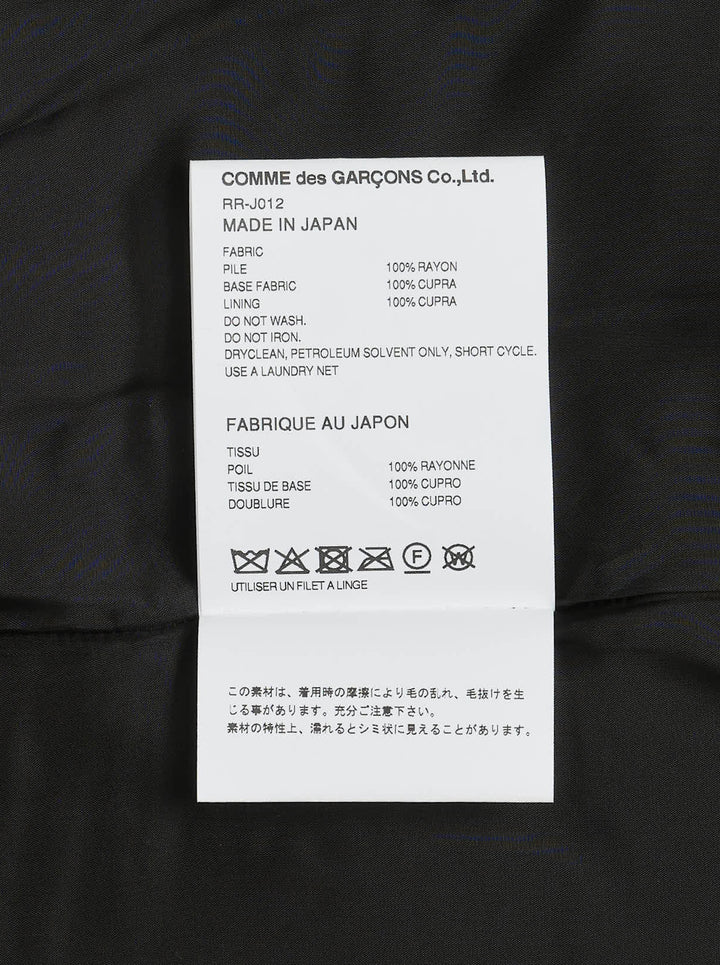 Black velvet tailored jacket with rounded collar, four-button front and two patch pockets by Comme des Garçons Comme des Garçons - view 3
