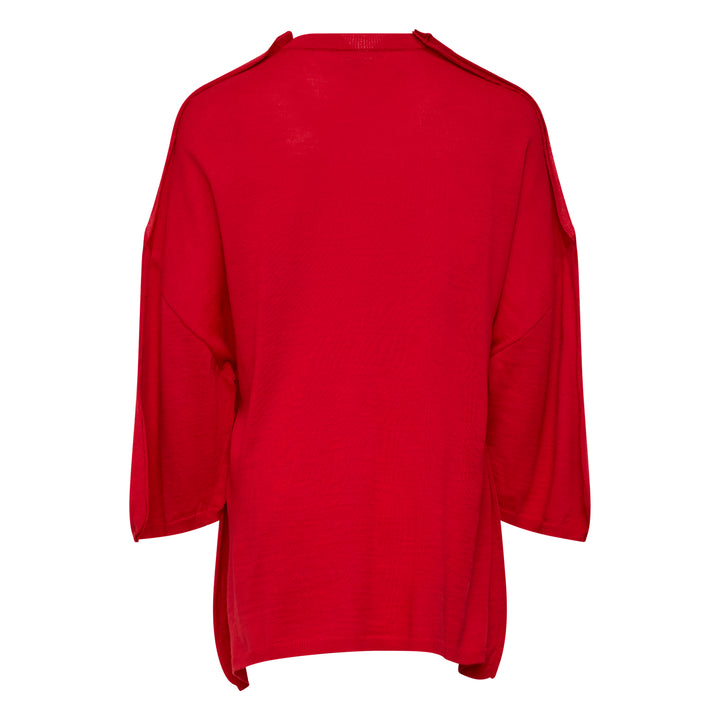 Oversized Curved Hem Knit Top