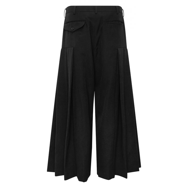Wide-Leg Pleated Flare Trousers
