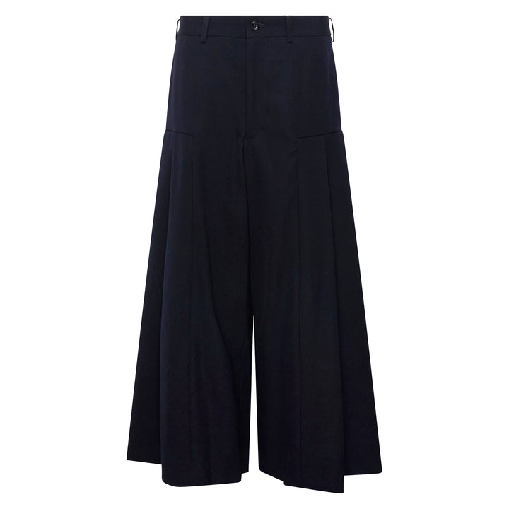 Wide-Leg Pleated Flare Trousers