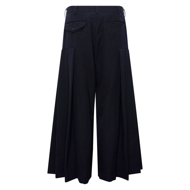 Wide-Leg Pleated Flare Trousers