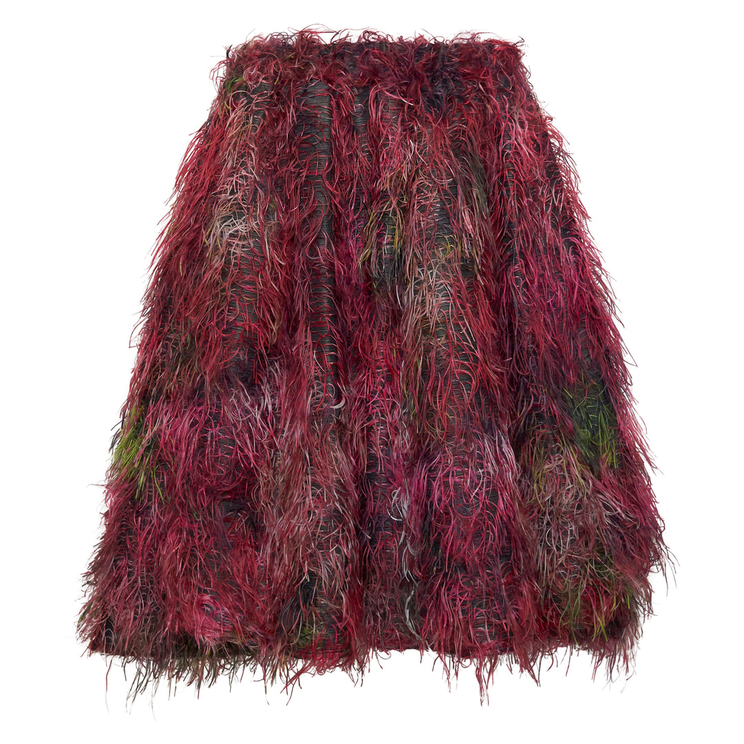 Fringed A-Line Midi Skirt