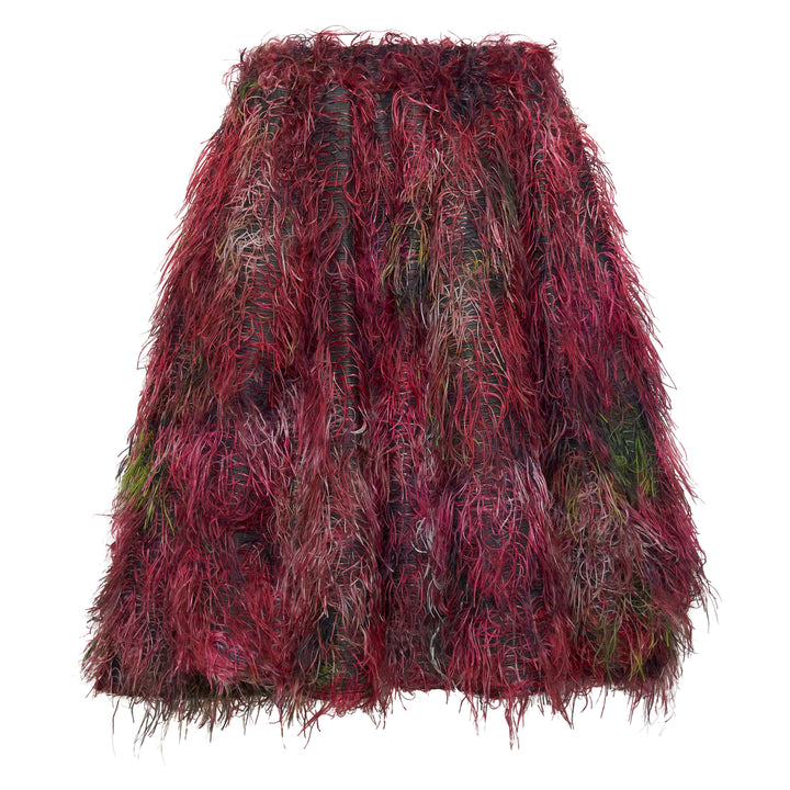 Fringed A-Line Midi Skirt
