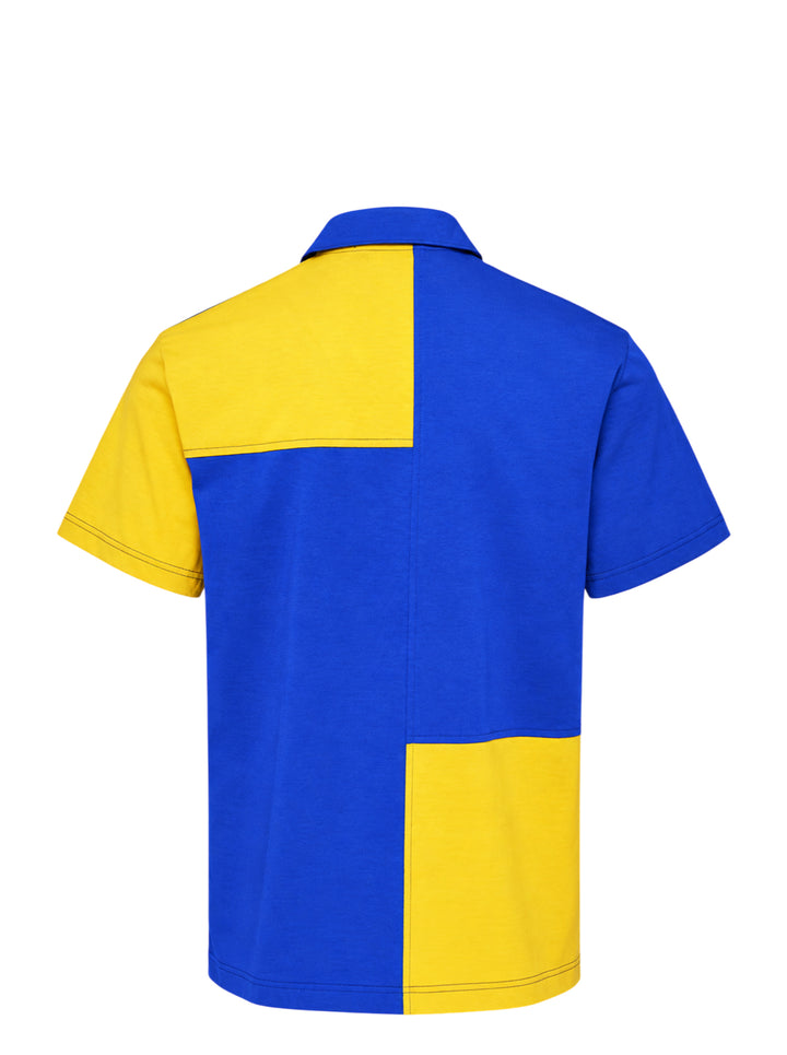 COMME des GARCONS HOMME DEUX Colour-Block Cotton Jersey Polo Shirt - view 2