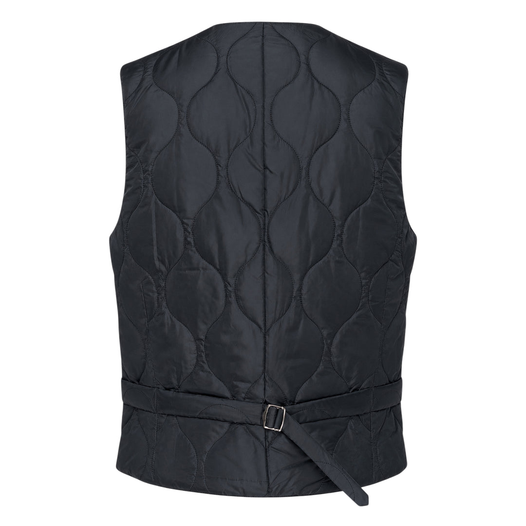 Wool Shadow Stripe Quilted Vest