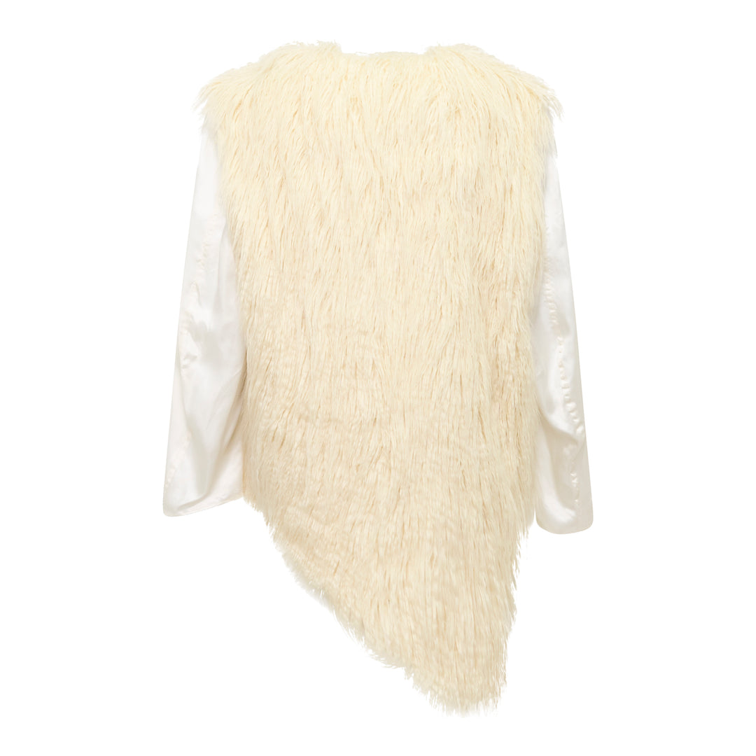 Faux Fur Contrast Sleeve Jacket
