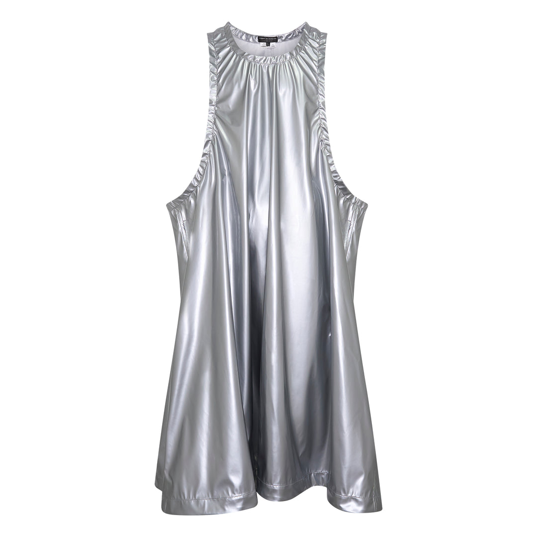 Metallic Enamel Halter Dress