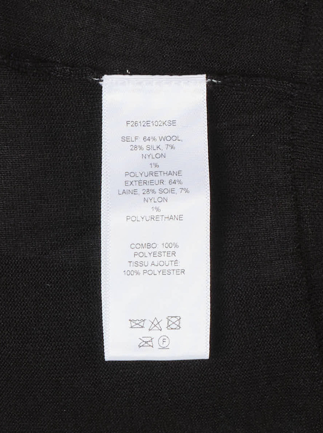 Carolina Herrera black knit cardigan with tonal floral lace centre front panel and covered button fastening, displayed on a flat lay against a white background - view 3