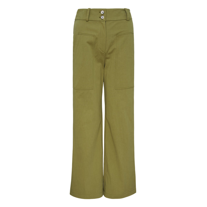 Adele Wide-Leg Nylon Cotton Pants