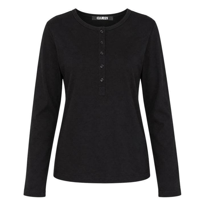 Long Sleeve Henley Knit Top