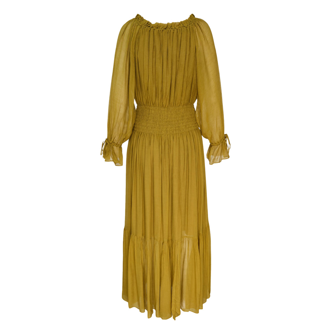 Silk Mix Winkle Midi Dress