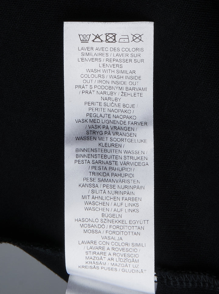 Maison Kitsuné MMII Profile Fox Oversize Tee in black with typographic chest graphic reading Maison Kitsuné Paris MMII 75001, crew neck, short sleeves, relaxed fit - view 3